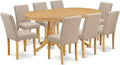 East West Furniture VAAB9-OAK-04 9 Piece Dining Table Set Includes an Oval by EastWestFurniture