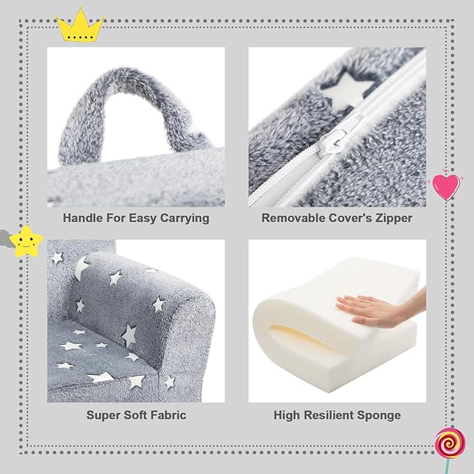 ALIMORDEN Kids Ultra-Soft Snuggle Foam Filled Chair, Single Cuddly Sherpa - Image 6