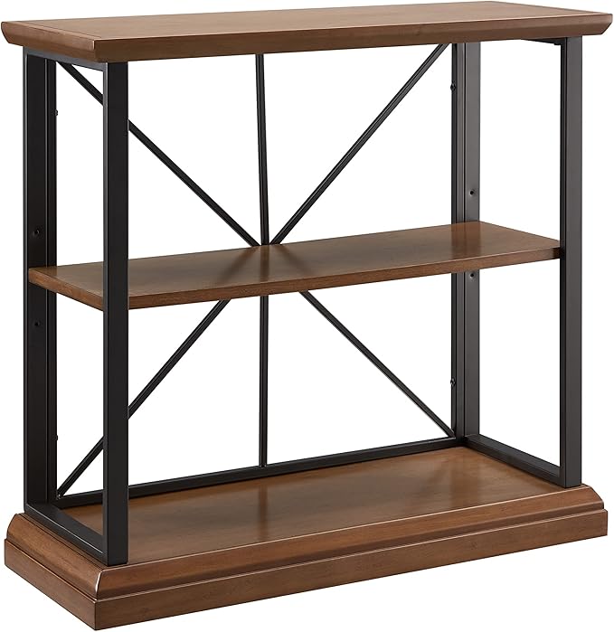 Leick Home 11832-WLGM Finnick Mixed Metal and Wood Adjustable Bookshelf by LeickFurniture