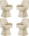 Swivel Dining Chairs Set of 4, Mid Century Modern Chairs Fabric Upholstered by Kislot