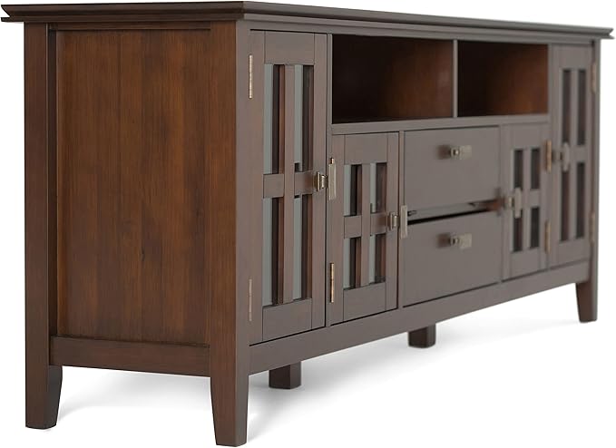 SIMPLIHOME Artisan SOLID WOOD 72 inch Wide Transitional TV Media Stand in - Image 9