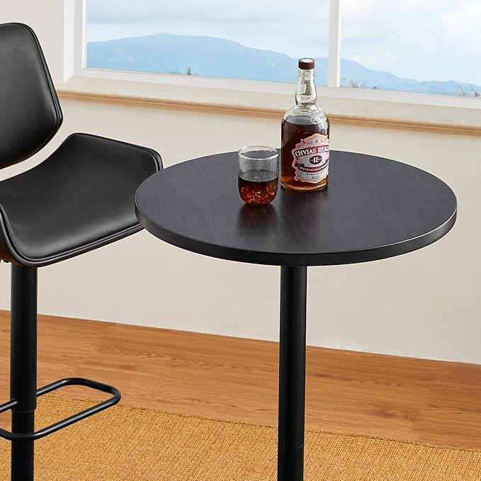 Glitzhome 39.5" H Round Bar Table Pub Table, Wood Top - Image 2