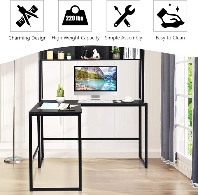 Tangkula Reversible L-Shaped Desk - Image 8
