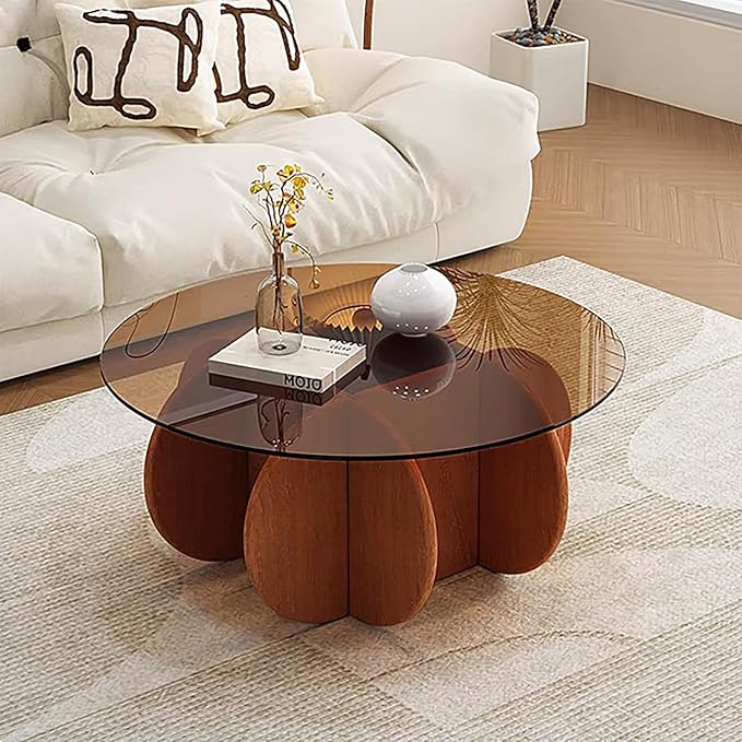 Modern Round Glass Coffee Table - Image 6