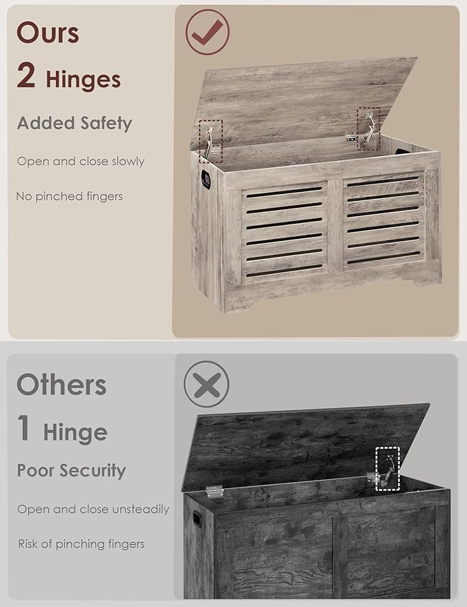 DINZI LVJ Storage Chest, Wooden Toy Box Organizer - Image 3