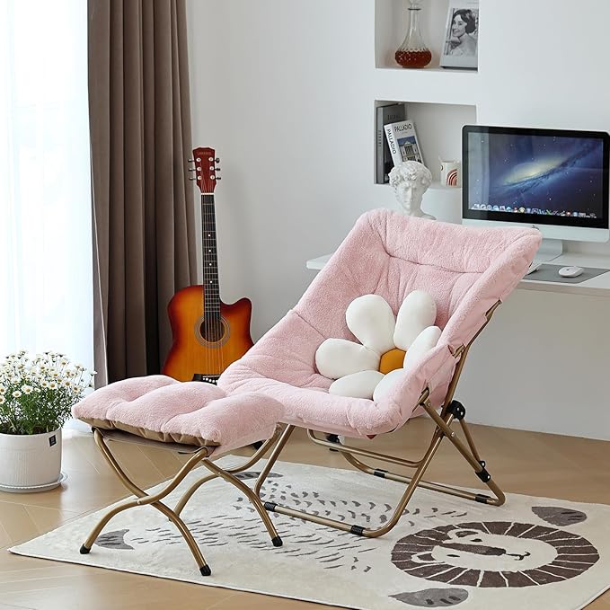 Comfy Folded Chair, Soft Faux Fur Oversized Folding Chair, Flexible Lounge Lazy - Image 2