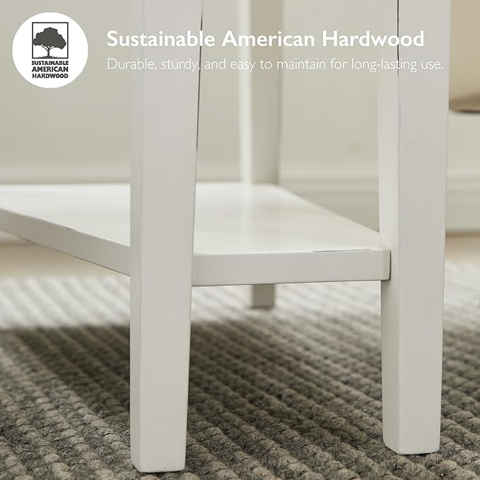 Leick Home Haven Ridge Wedge End Table, Tapered Side Table, Farmhouse White - Image 7