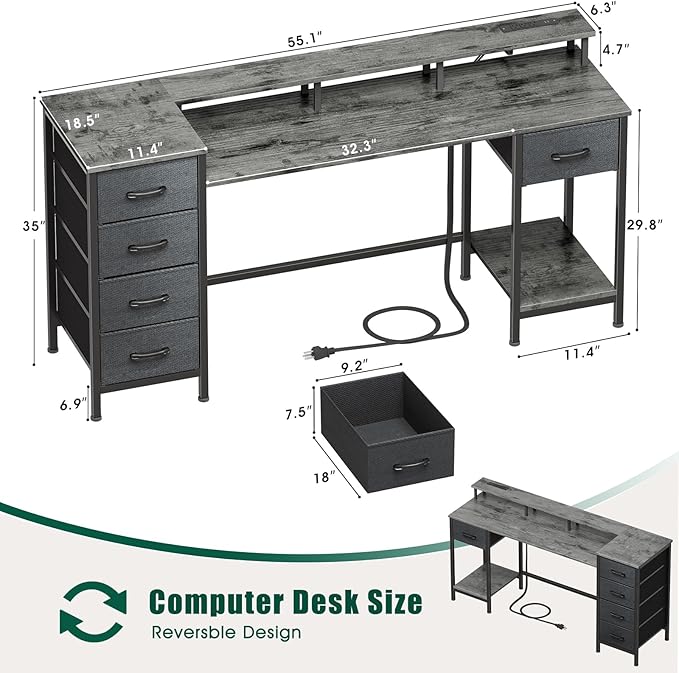 55 Inch Computer Gaming Desk - Image 3