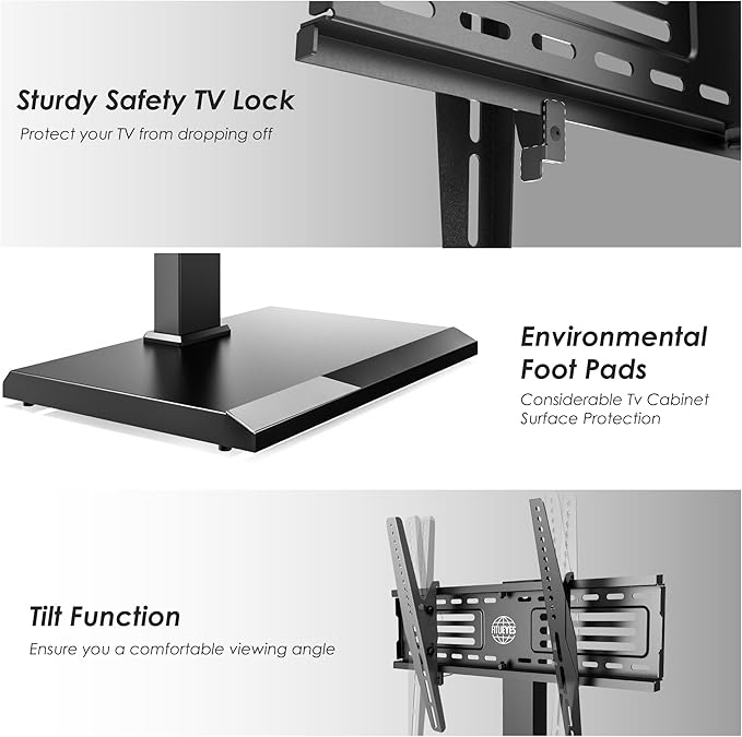 FITUEYES Floor TV Stands with Swivel TILT Mount - Image 4