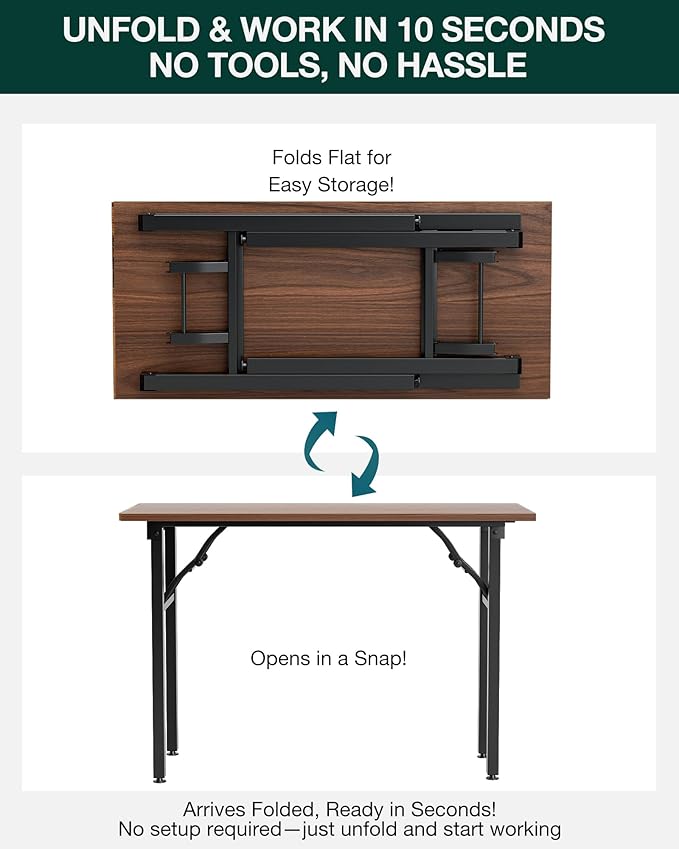 Frylr Small Folding Computer Desk – Portable 43.3 Inch Foldable Laptop Table - Image 3