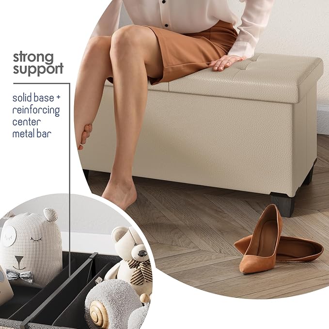 STORAGEBUD Storage Ottoman Bench - Image 5