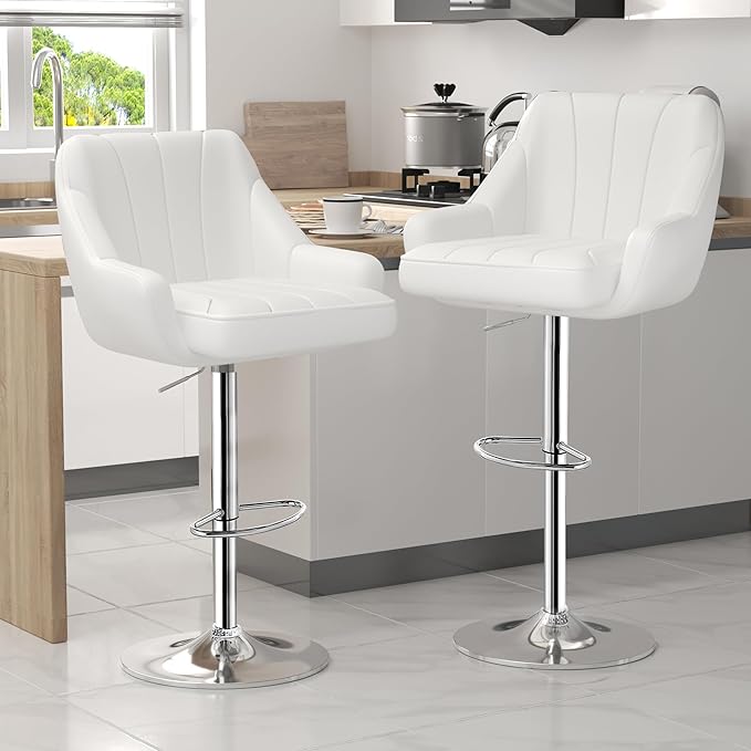 VECELO Bar Stools Set of 4, Adjustable Barstools, Counter Height Stools - Image 5