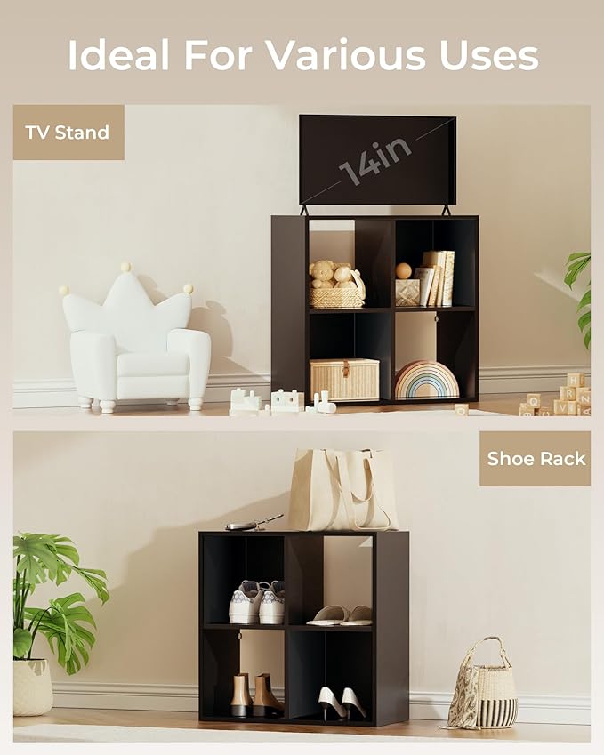 GTPLAYER 4-Cube Storage Organizer, Fits 11" Bins, Vertical or Horizontal Use - Image 4