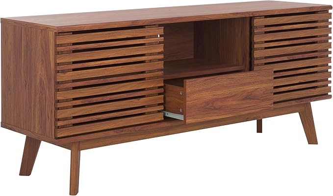 SAFAVIEH ESMA TV Stand for up to 60" Flatscreen – Walnut Brown, Low Sideboard - Image 5