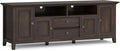 SIMPLIHOME Amherst 72-inch Wide Solid Wood TV Stand in Brunette Brown, by SimpliHome