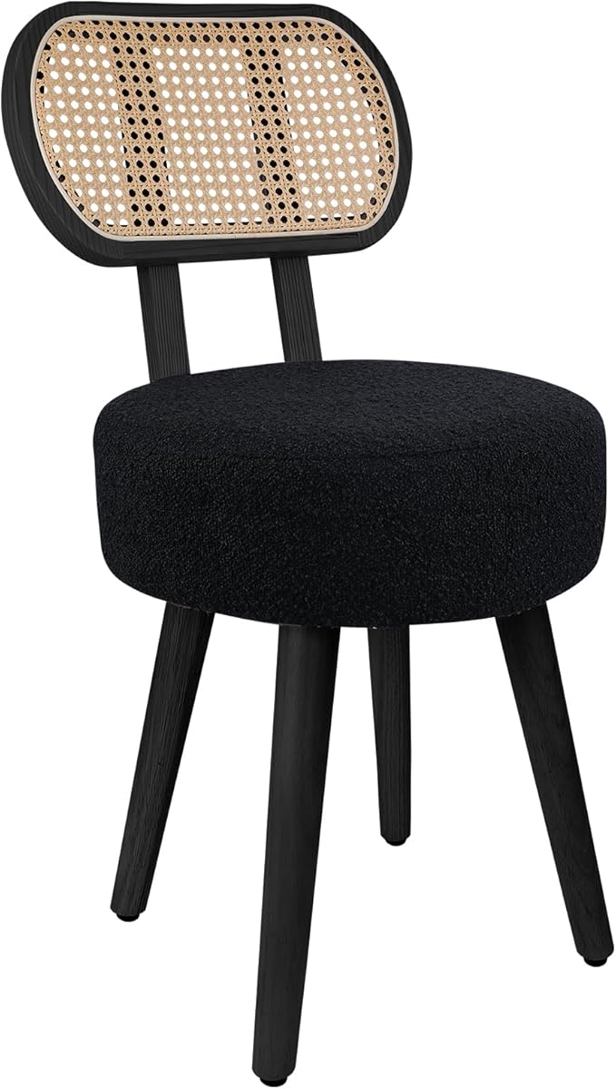 ZYBT Rattan Dining Chair, Boho Makeup Vanity Chair by ZYBTtoCreateHappyMemories