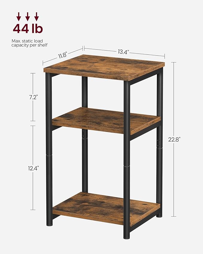 VASAGLE Side Table, Small End Table, Tall Nightstand - Image 3