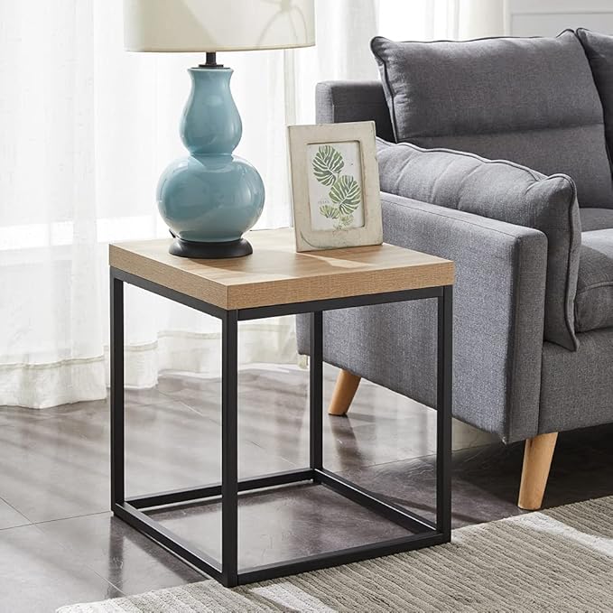 CENSI 18-Inch Natural Oak Accent End Table/Side Table by CENSIFURNITURE