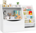 TOETOL 2 Tier Kids Bookshelf and Book Storage，4 Sling Toddler Bookshelf by TOETOL