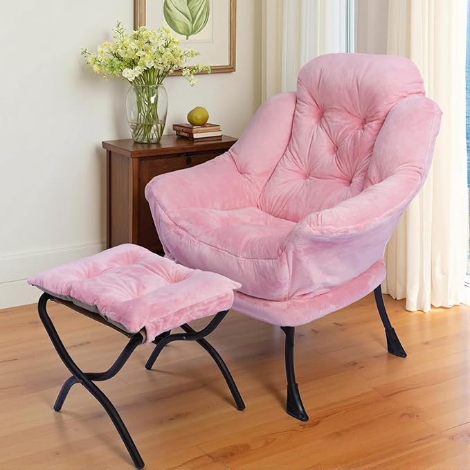 Kokel Lazy Chair with Folding Ottoman, Living Room Chairs - Image 2