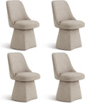 Swivel Dining Chair Mid Century Modern DeskChair High Back Upholstered Linen by Kislot