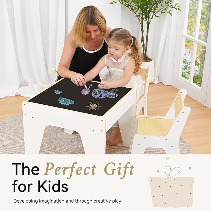 wingyz 4-in-1 Toddler Table and Chairs Set, Kids Play Tables - Image 6