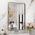 WEER Black Bathroom Mirror 20X30 Inch, Rectangular Matte Black Metal Framed by WEER