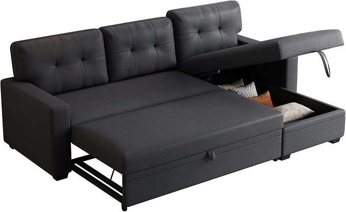 Ball & Cast Convertible Sectional Sleeper Sofa Bed L Shaped 4 in 1 Pull Out - Image 11
