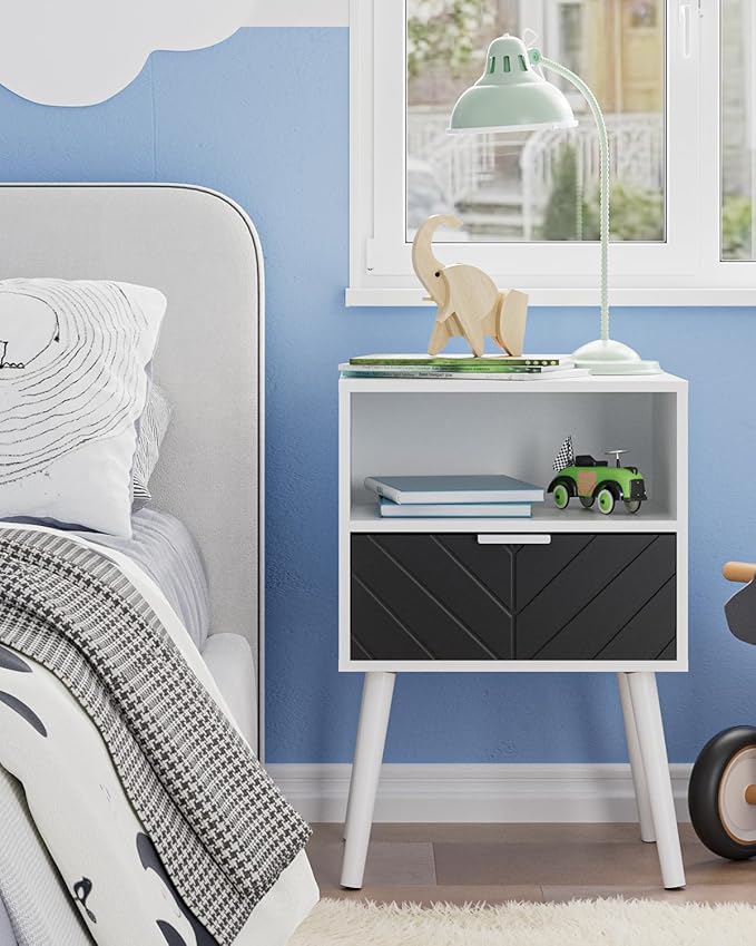 Nightstand, Bedside Table with Gold Frame, Modern Bedside Furniture, End Table - Image 7