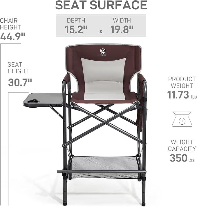 EVER ADVANCED 30.7" Seat Height Directors Chair - Image 3