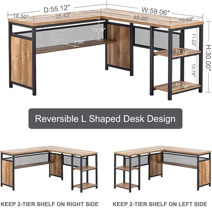 FATORRI L Shaped Computer Desk - Image 3