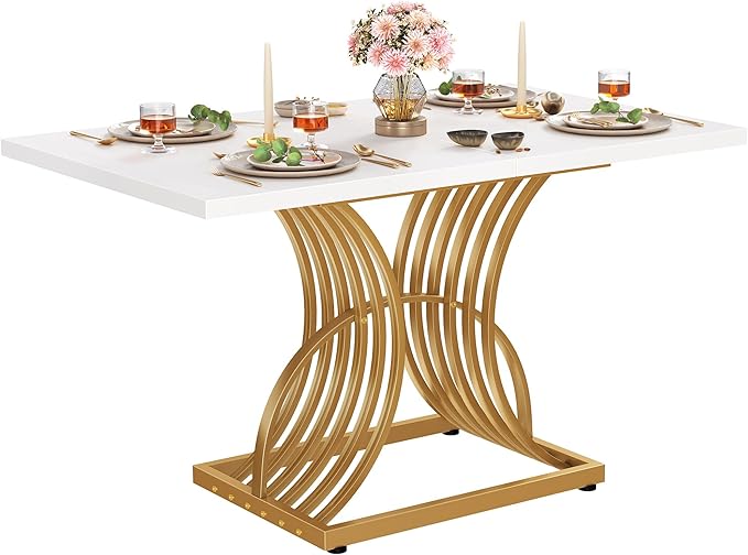 DWVO Modern Dining Table for 4 People 47 Inch Rectangular Kitchen Table - Image 7