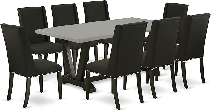 East West Furniture V697FL624-9 9 Piece Kitchen Table Set Includes a Rectangle by EastWestFurniture