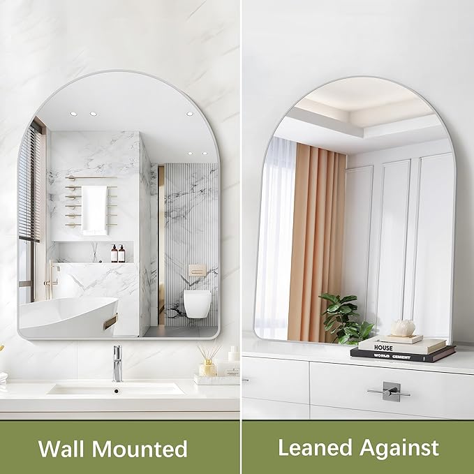 Arched Bathroom Mirror, Wall Mounted Mirror, Living Room, Vertically Hanging or - Image 8