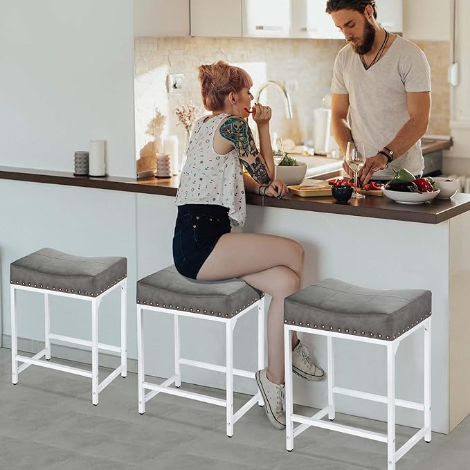 Bar Stools Set of 2, Counter Height Bar Stools - Image 2