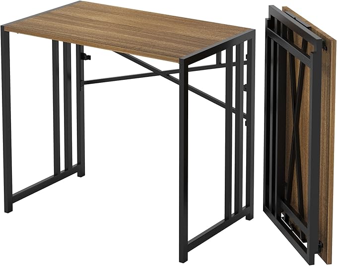 Narrow Folding Computer Desk 35 inch, Writing Gaming Computer Camping Desk by Lutown-TeenHome