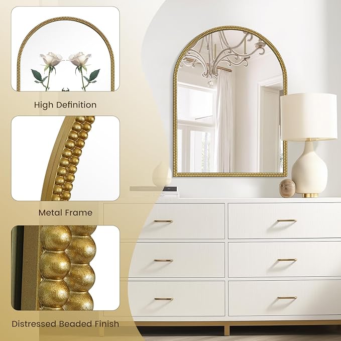 WallBeyond Gold Vintage Mirror for Vanity 24x32 Inch, Living Room - Image 8