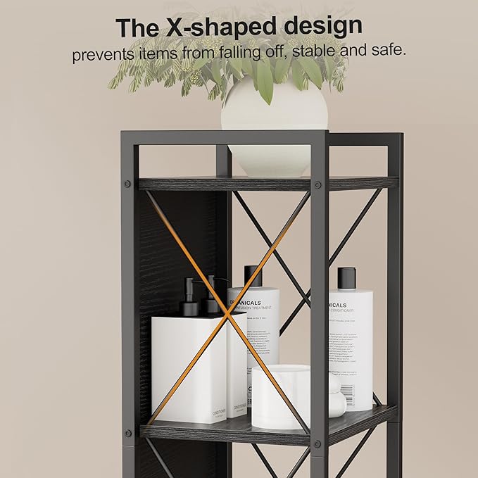 Homhedy 6 Tier Bookshelf Bookcase, Tall Narrow Bookshelf - Image 4