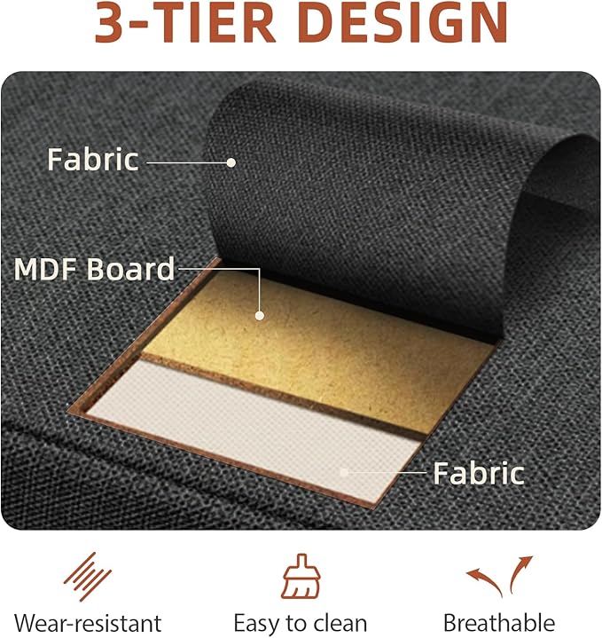 Nightstand with 4 Fabric Bins, Bedside Furniture, Night Stand, End Table - Image 7