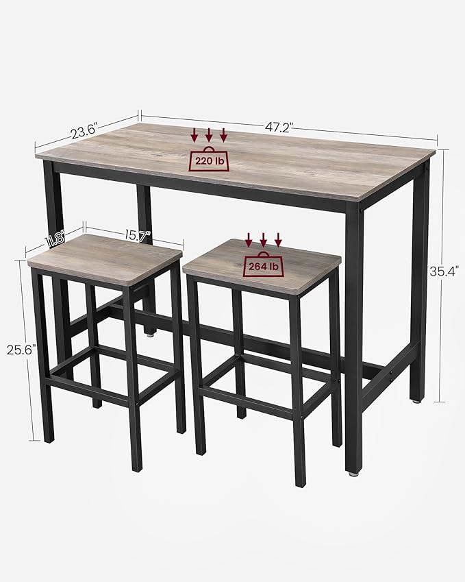 VASAGLE Bar Table Set, Bar Table - Image 5