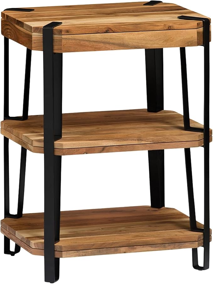 Ryegate 3-Tier End Table with Storage “ Live Edge Solid Acacia Wood Side Table - Image 10