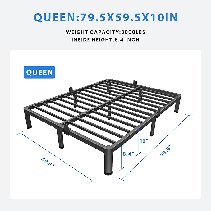 MAF 10 Inch Queen Metal Platform Bed Frame - Image 2