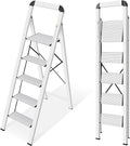KINGRACK Aluminium 5 Step Ladder, Lightweight Step Stool by KINGRACK