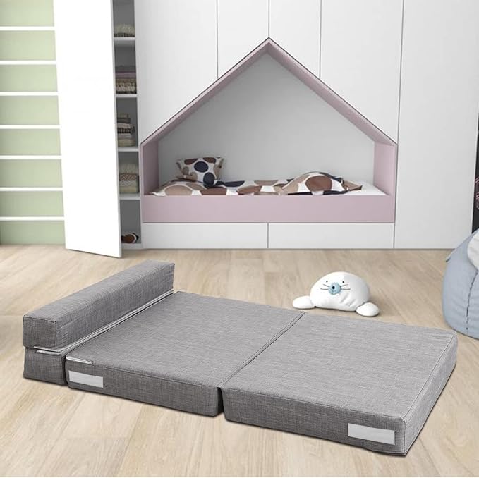 ANONER 60" Folding Sleeper Chair Sofa Bed Lazy Couch - Image 2