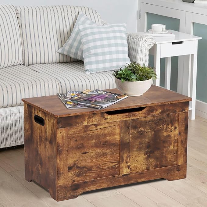 31.5" Storage Chest, Wooden Storage Bench, Lift Top Toy Chest - Image 7