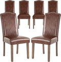 Stylish Upholstered Parsons Dining Chair PU Faux Leather by SNUGWAY