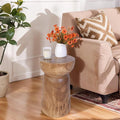 Athaliah 19”H Rustic Tree Stump Side Table – Natural Wooden End Table, Round by Athaliah