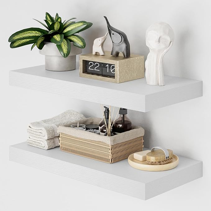 Heimlove 12" Deep White Floating Shelves by Heimlove