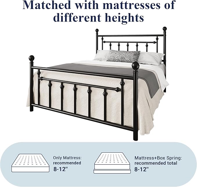 Allewie 14 Inch Queen Size Metal Platform Bed Frame - Image 7