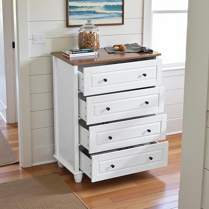 Farmhouse 4 Drawers Dresser for Bedroom, 29.1" Wide Wood Chest of Drawers - Image 7